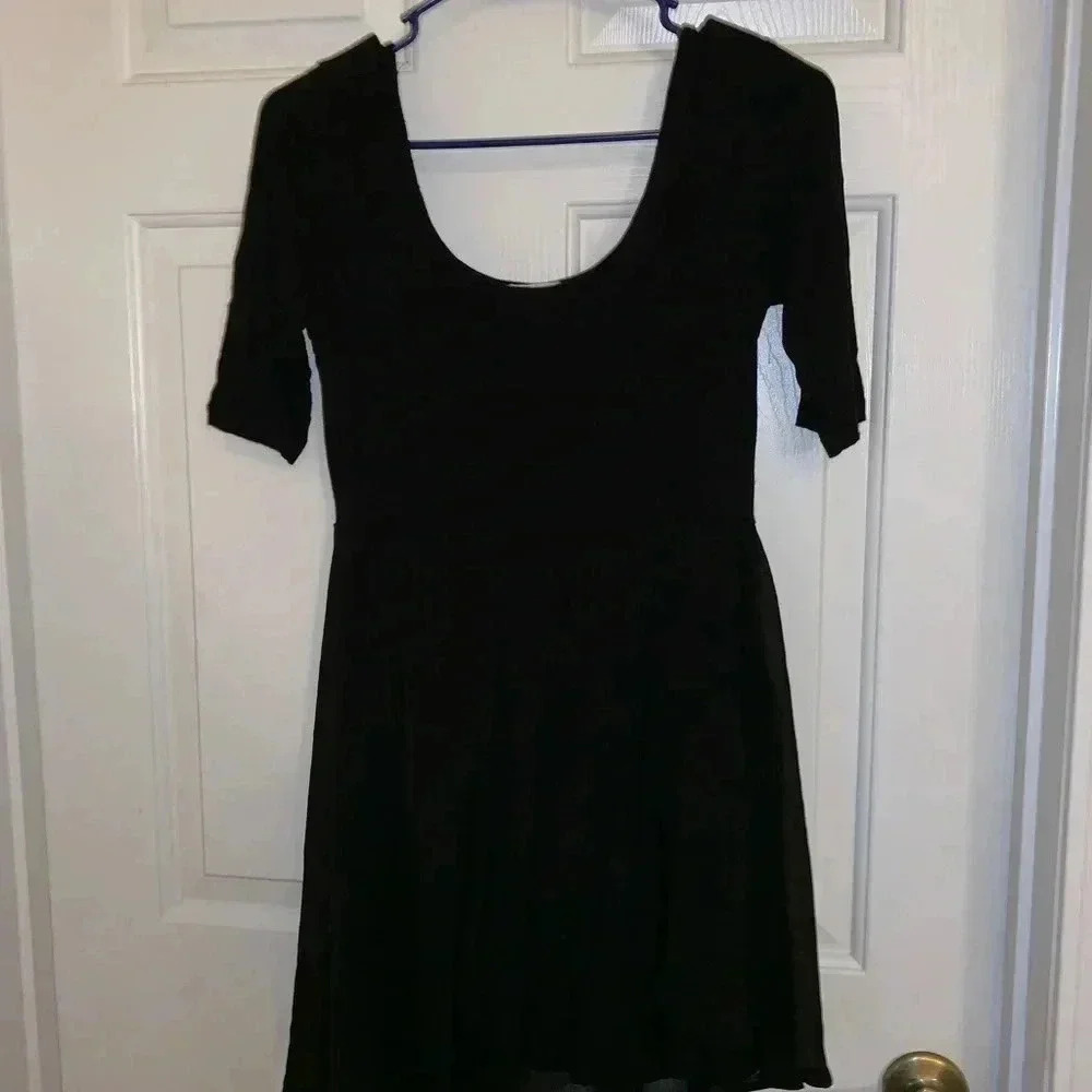 🧾Black Skater Dress